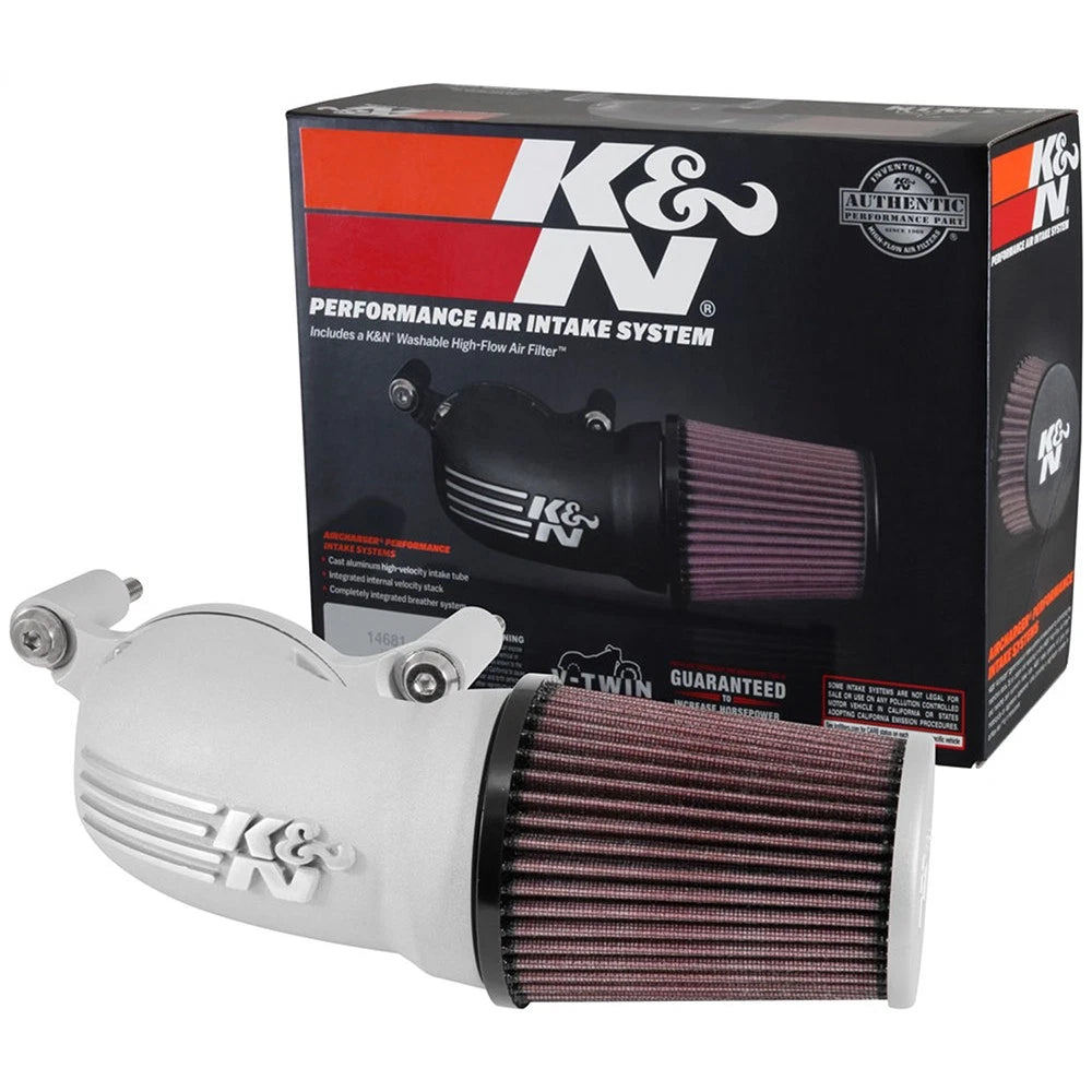 K&N 01-17 Harley-Davidson Softail / Dyna FI Performance Air Intake System Silver