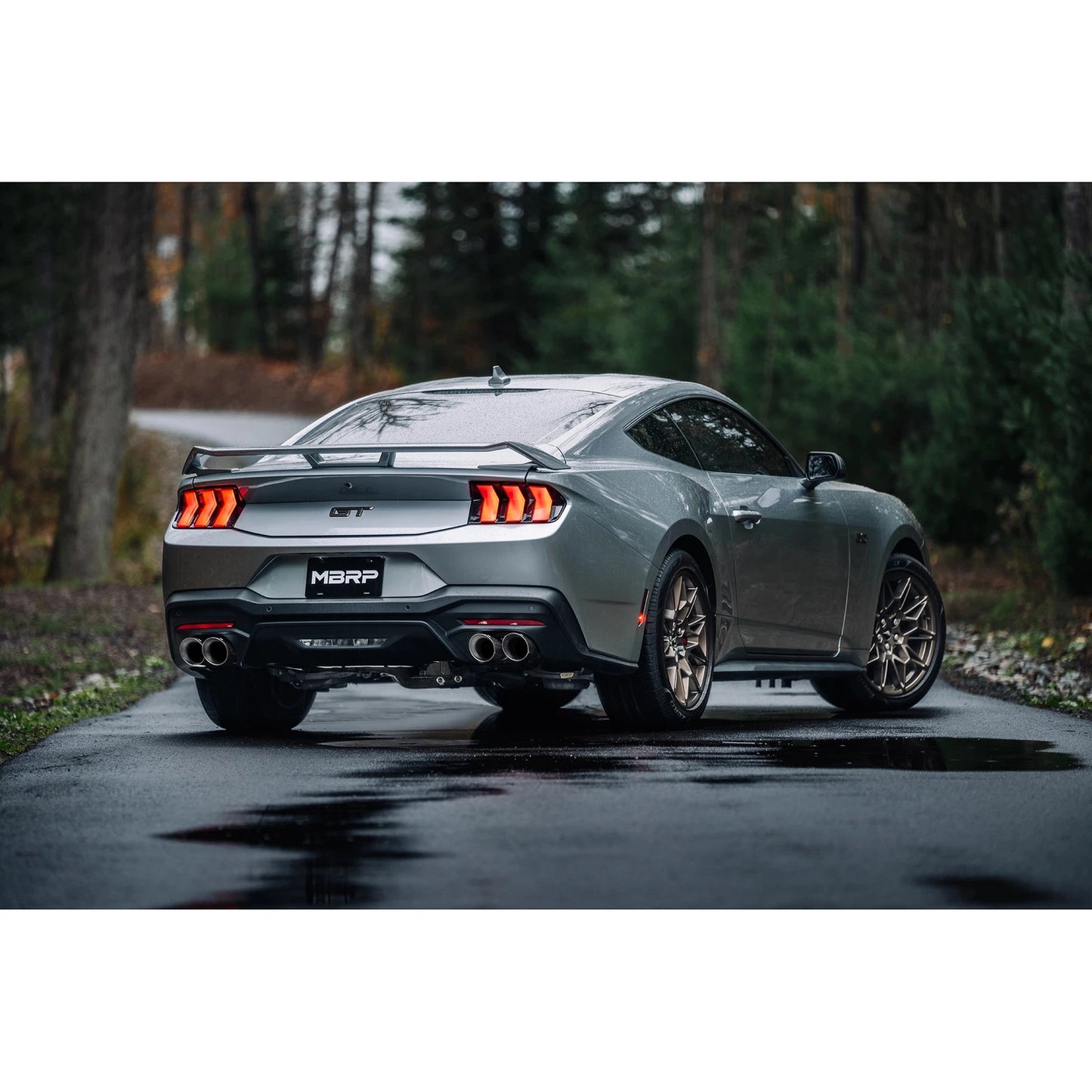 MBRP 2024+ Ford Mustang 5.0L T304 SS 3in Cat-Back Dual Split Exhaust w/ Quad Tips (Valve Delete)