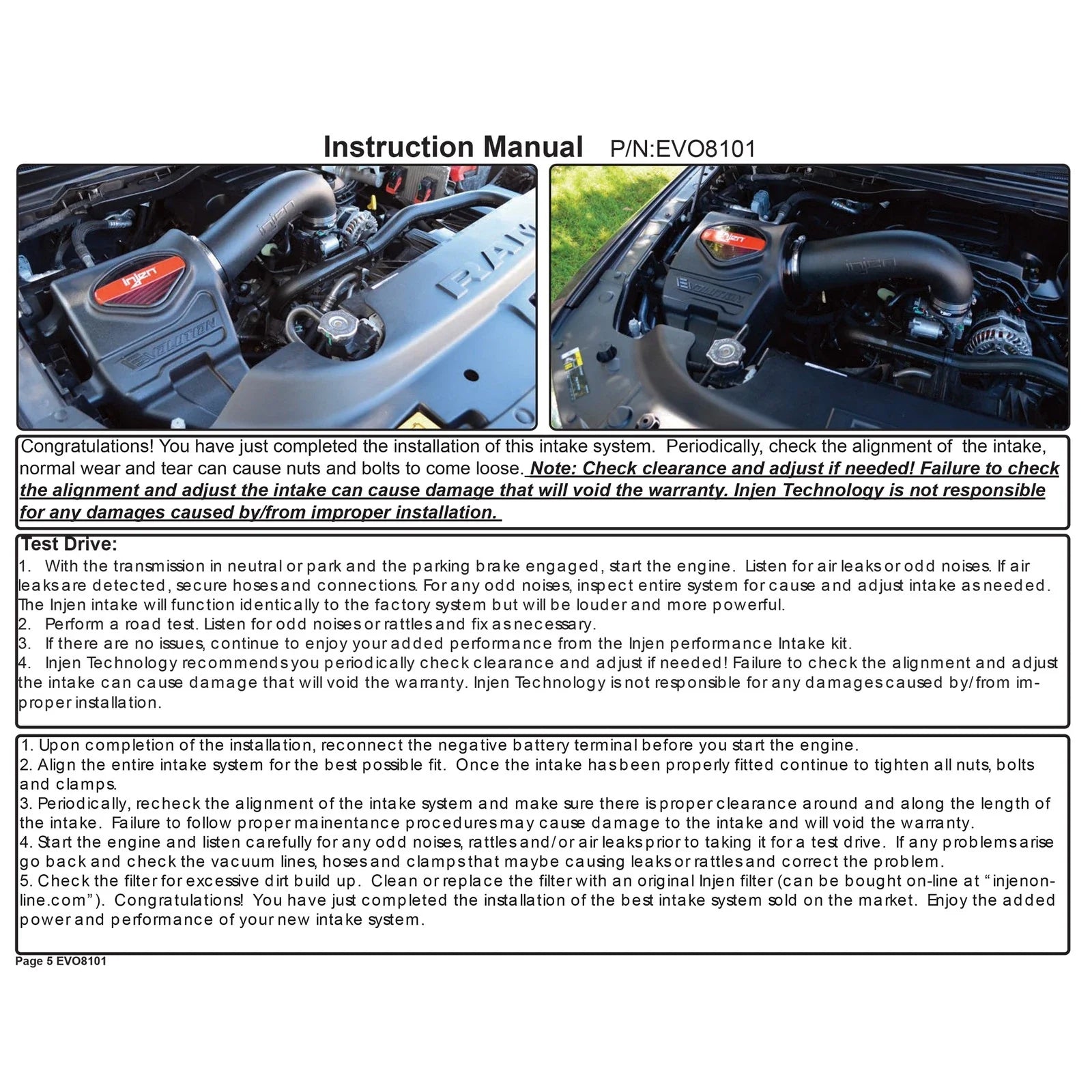 Injen 19-22 Ram 1500 V8-5.7L Hemi Evolution Intake - Oiled Filter