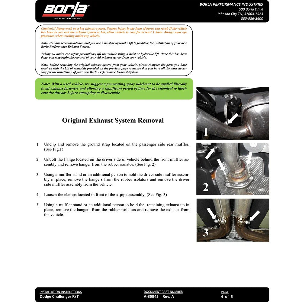 Borla 09-14 Dodge Challenger R/T 5.7L RWD 2Dr. 2.5in. ATAK CB Exhaust - Dual Split Rear Exit