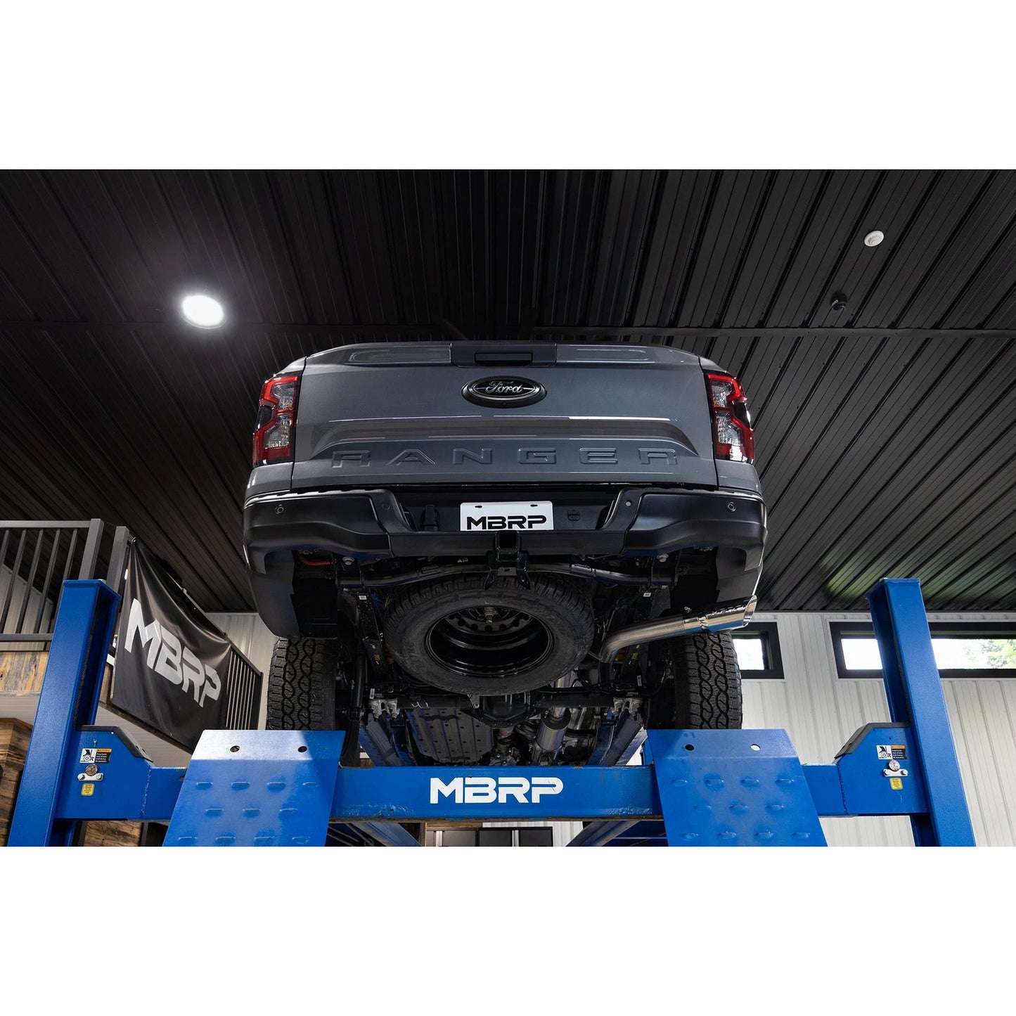 MBRP 2024+ Ford Ranger 2.7L 2.5 into 3in Single Side Exit Cat Back - Aluminum