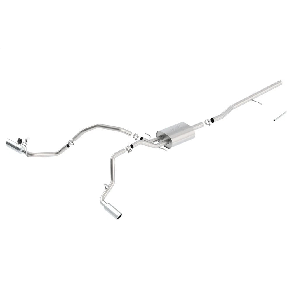 Borla 14 Silv/Sierra C/B Exhaust ATAK 1500 5.3L V8 AT/MT 2&4WD Ext Cab Split Side Exit