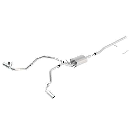 Borla 14 Silv/Sierra C/B Exhaust ATAK 1500 5.3L V8 AT/MT 2&4WD Ext Cab Split Side Exit