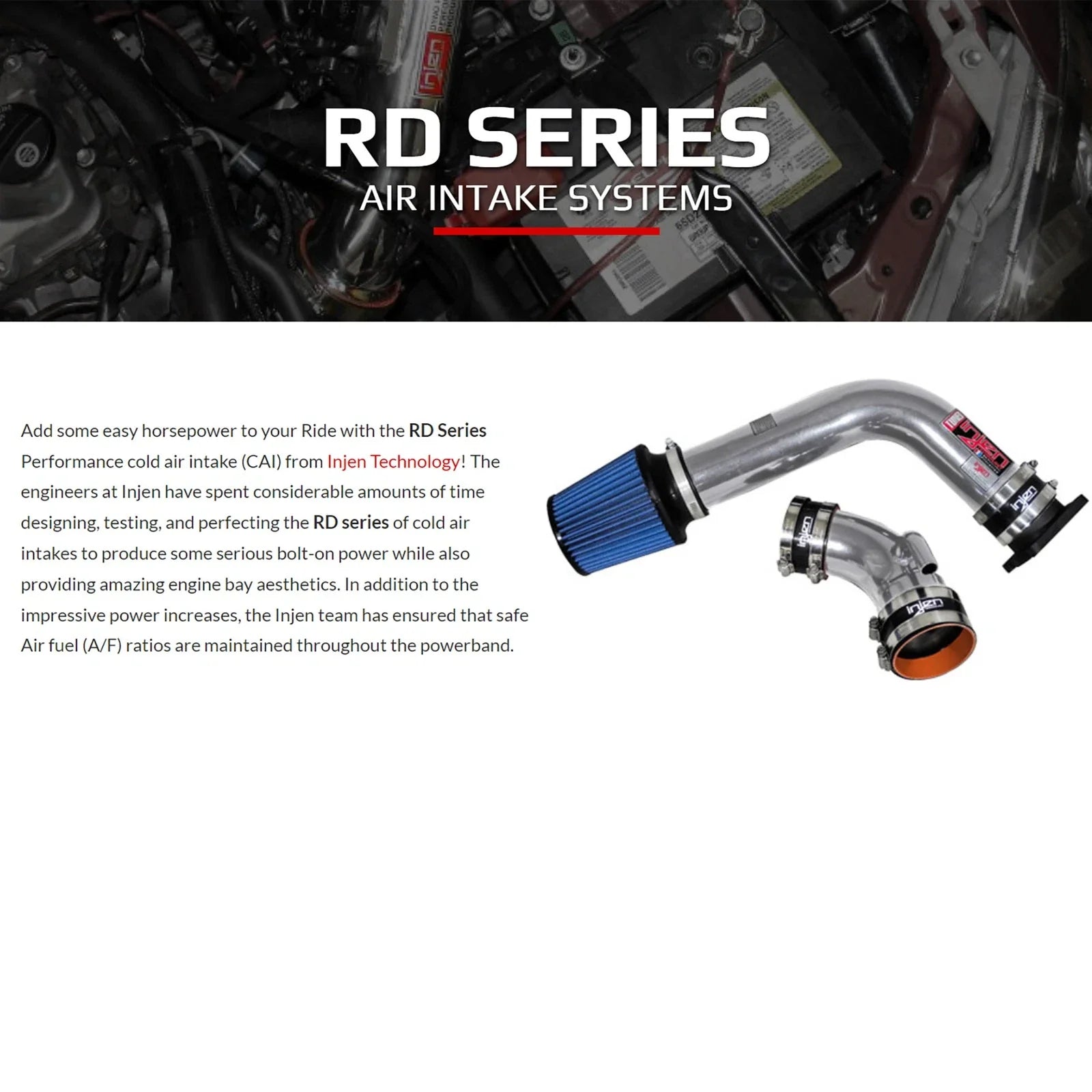 Injen 03-07 Accord 4 Cyl. LEV Motor Only (No MAF Sensor) Black Cold Air Intake