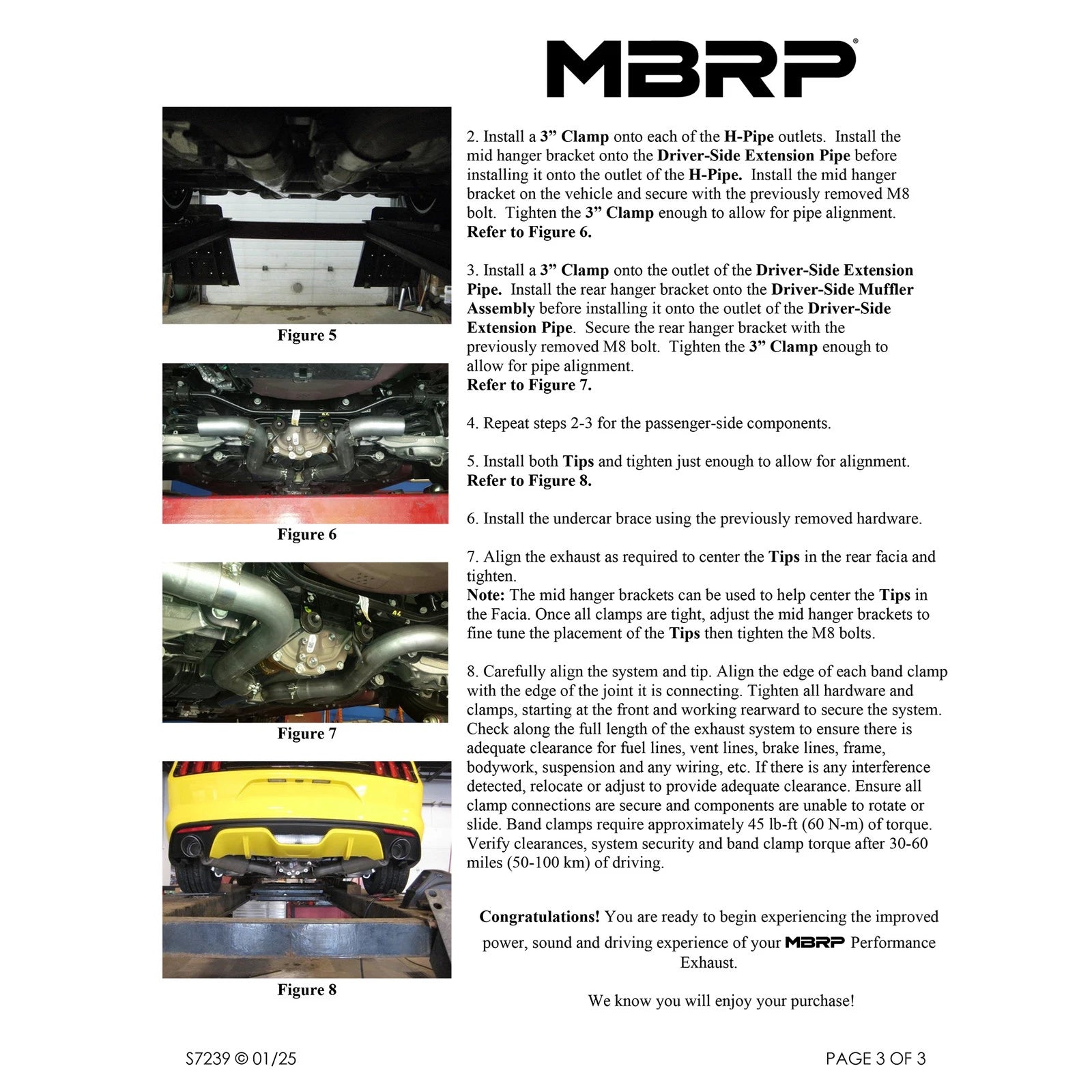 MBRP 15 Ford Mustang GT 5.0 Convertible Black 3in Cat Back Dual Split Rear Exit (Street Version)