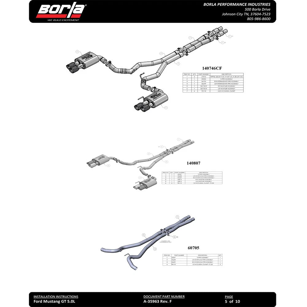 Borla 2018 Ford Mustang GT 5.0L AT/MT 3in ATAK Catback Exhaust w/ Valves