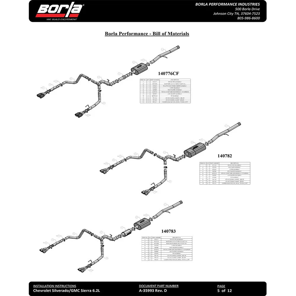 Borla 19 Chevrolet Silverado/GMC Sierra 1500 6.2L SS ATAK Catback Exhaust - Black Chrome Tips
