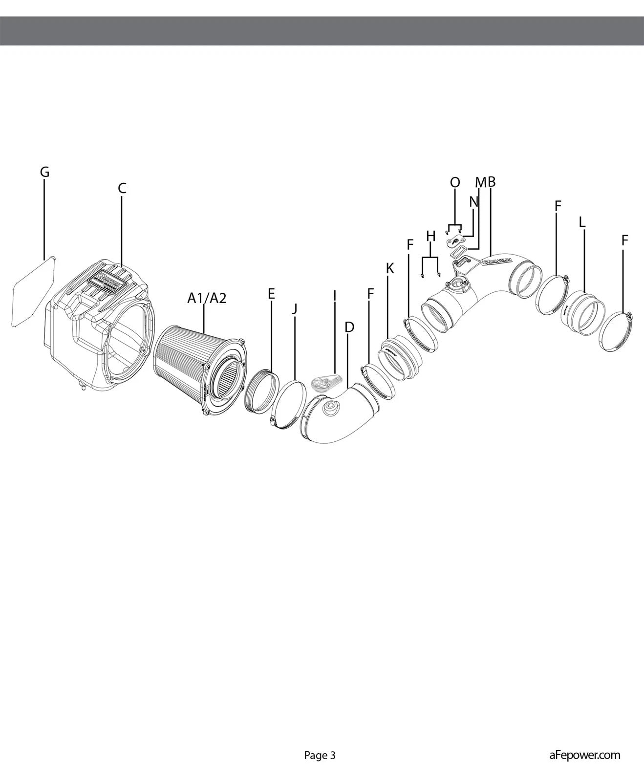 aFe Quantum Pro DRY S Cold Air Intake System 11-16 GM/Chevy Duramax V8-6.6L LML - Dry
