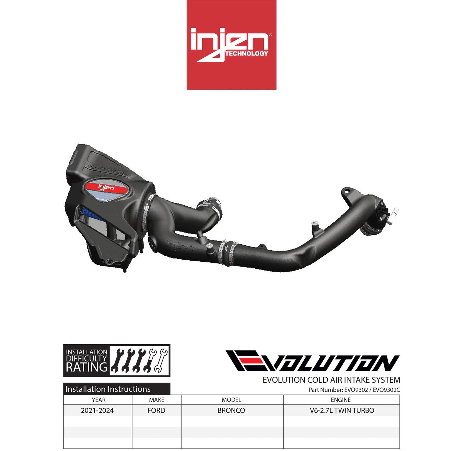 Injen 23-24 Ford Bronco V6-2.7L EcoBoost Evolution Intake