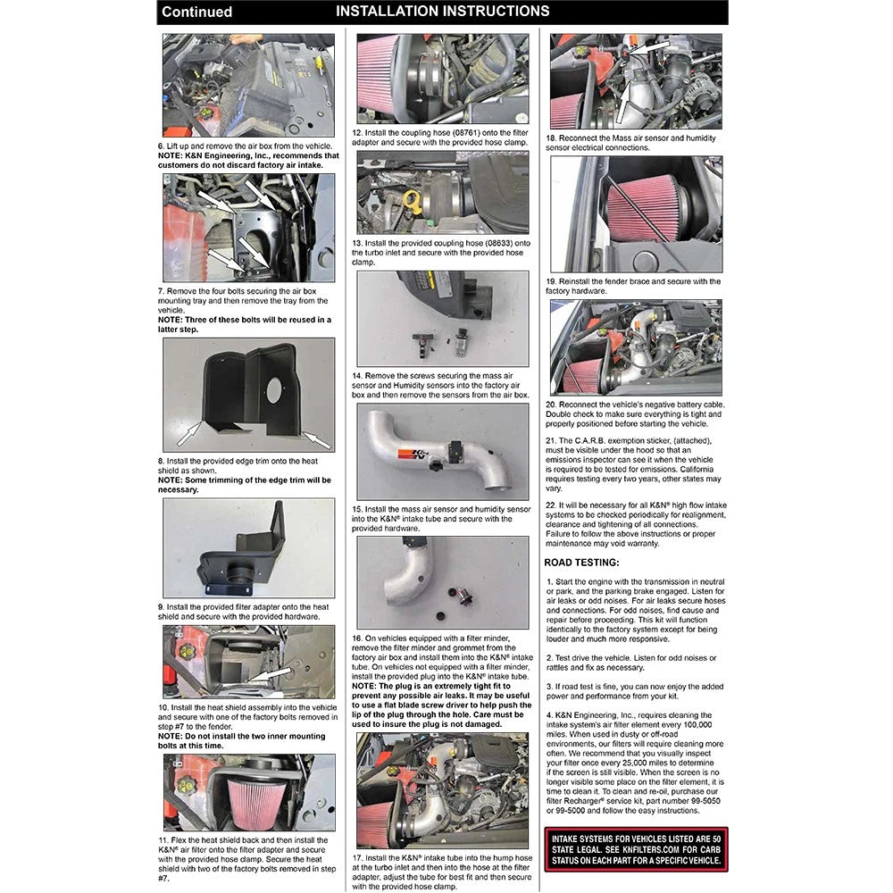 K&N 77 Series Performance Intake Kit for 2015 Chevrolet Silverado/GMC Sierra 2500 / 3500 6.6L V8