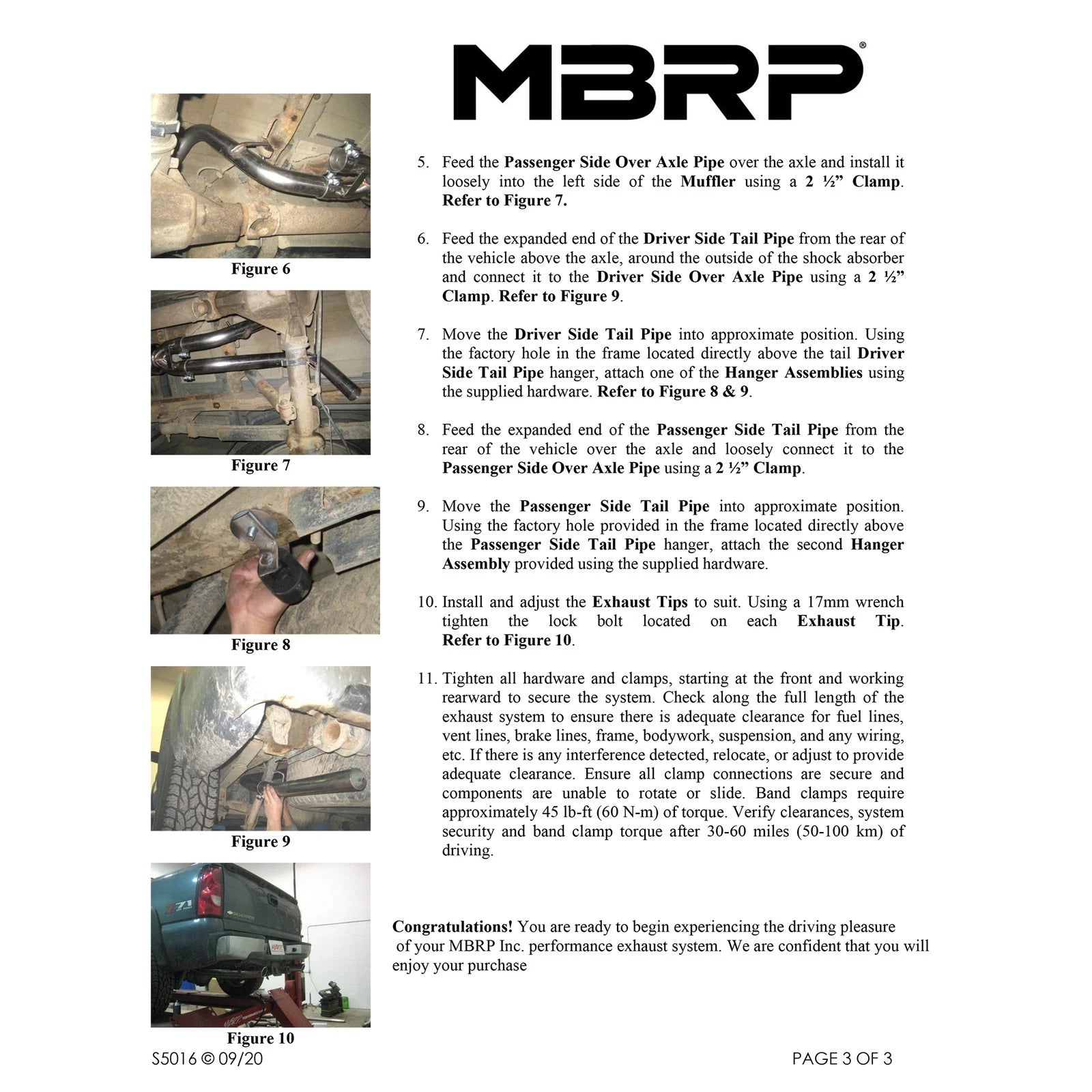 MBRP 2003-2007 Chev/GMC 1500 Classic 4.8/5.3L EC/CC-SB Cat Back Dual Split Rear