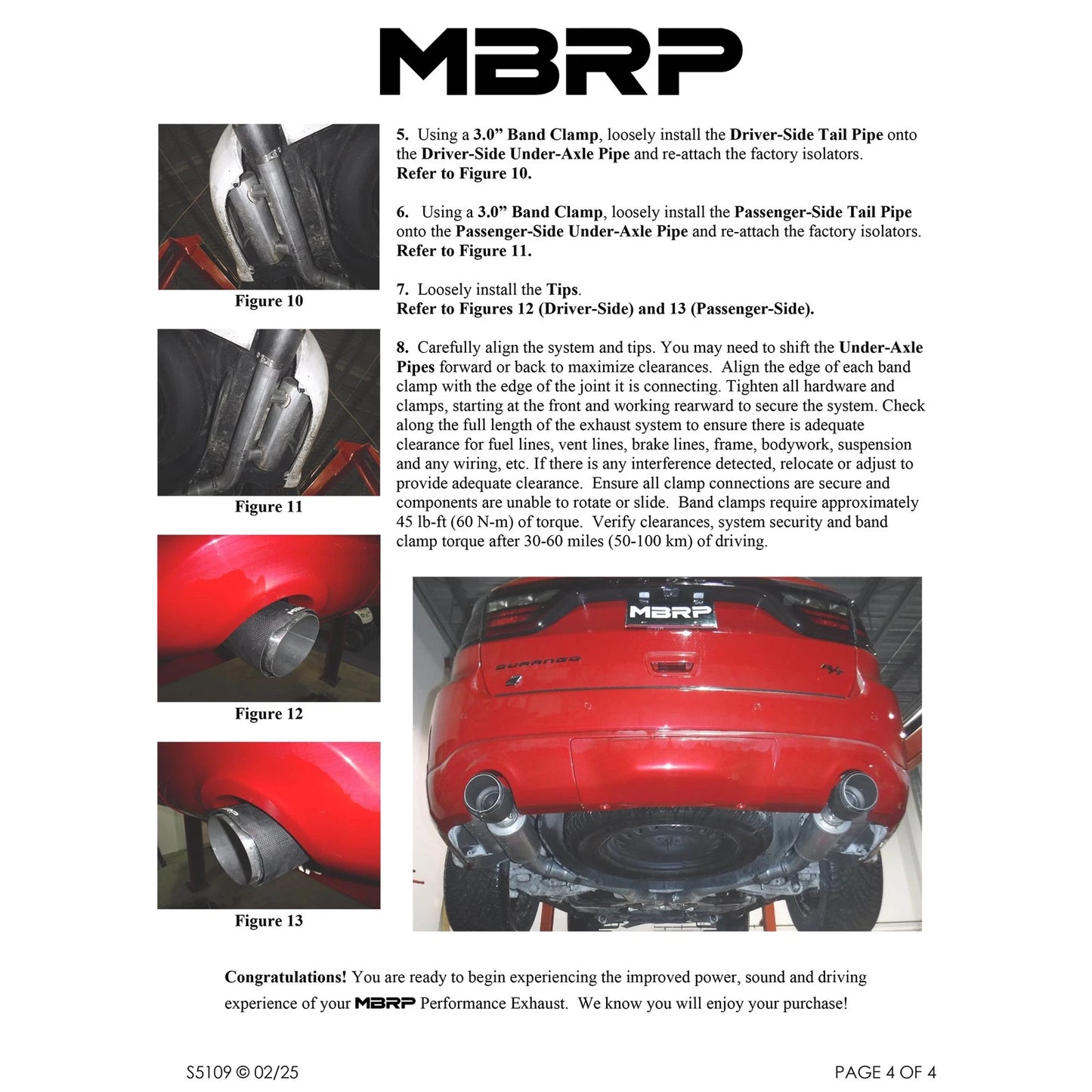 MBRP 2011+ Dodge Durango 3.6L V6 AL Series 3.0in Cat-Back Dual Rear Exit Exhaust