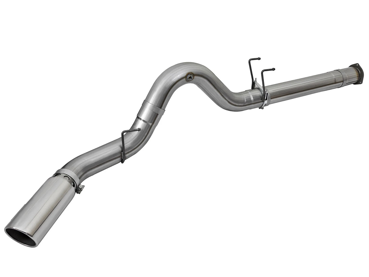 aFe LARGE BORE HD 5in 409-SS DPF-Back Exhaust w/Polished Tip 2017 Ford Diesel Trucks V8 6.7L (td)
