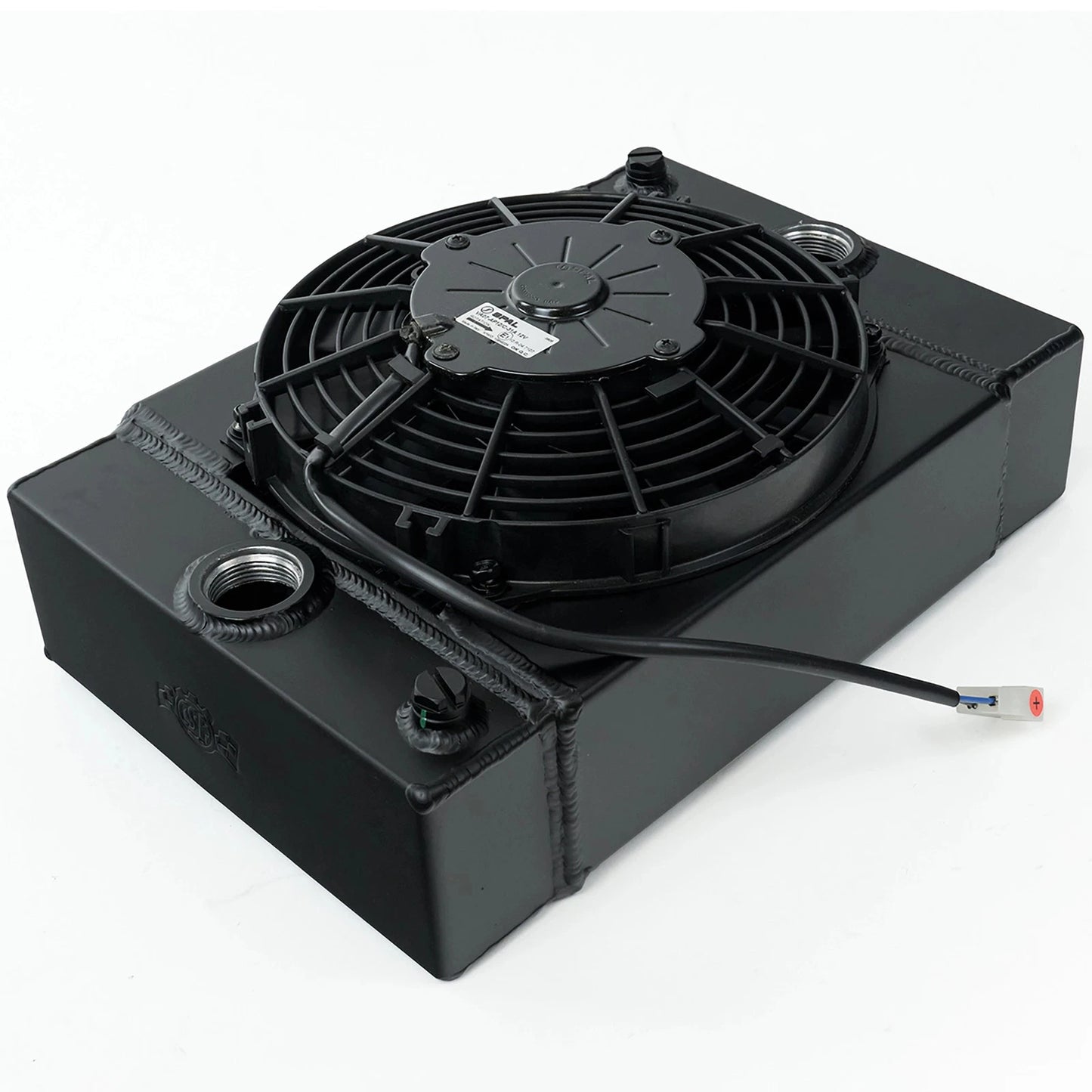 CSF Universal Drag Race / Tuck Radiator w/9in Spal Fan - 10.5in H x 10in L x 3.6in W - Black