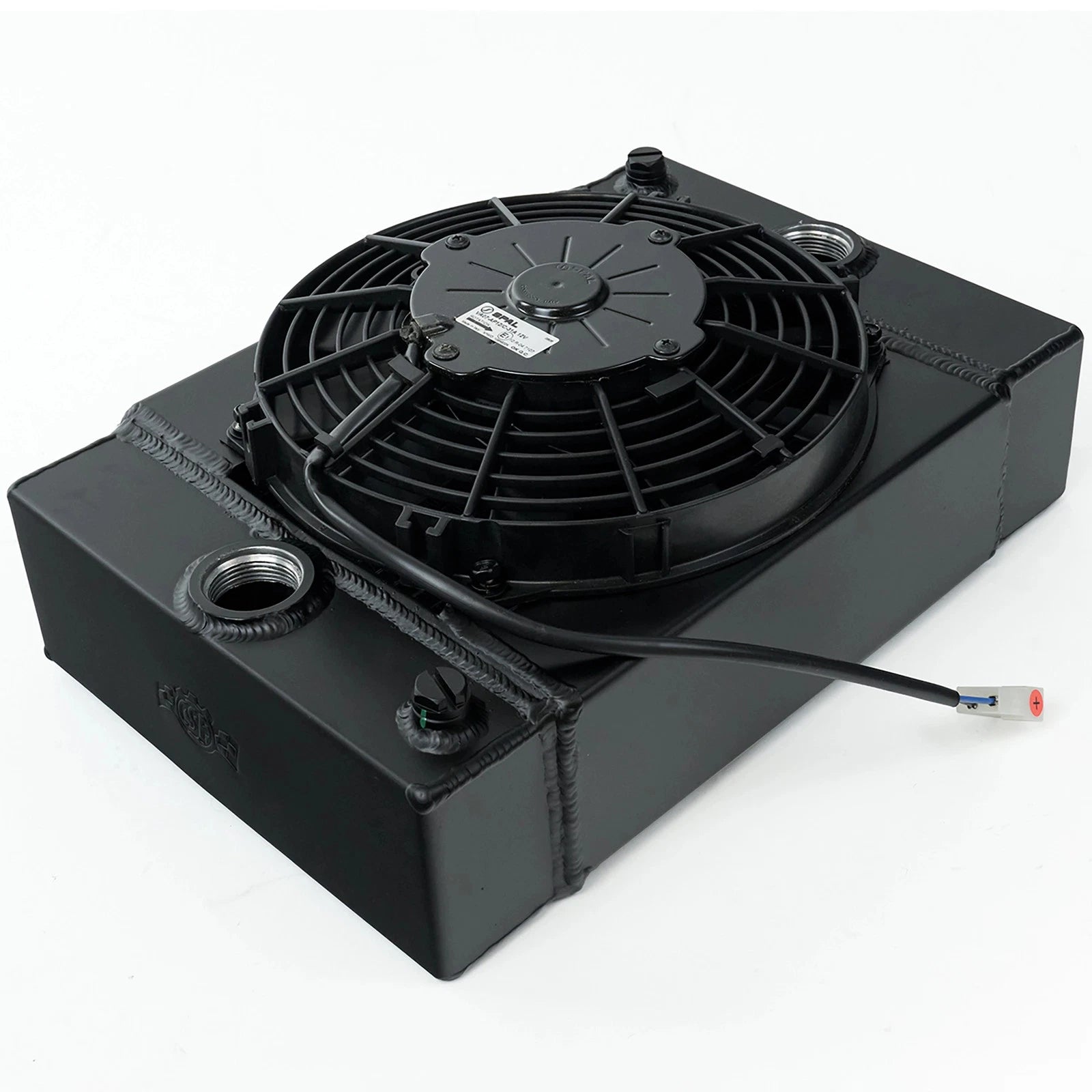 CSF Universal Drag Race / Tuck Radiator w/9in Spal Fan - 10.5in H x 10in L x 3.6in W - Black