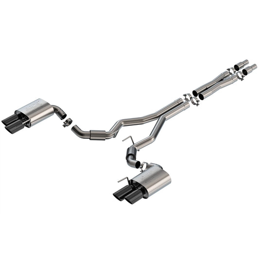 Borla 2024 Ford Mustang GT 5.0L V8 3 in ATAK Catback Non-Active Exhaust- Black Chrome Quad Tip