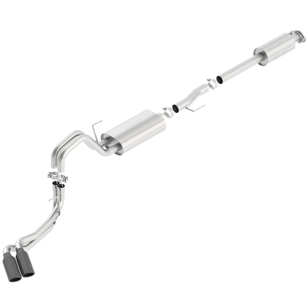 Borla 15-17 Ford F-150 2.7/3.5L V6 / 5.0 V8 2/4WD Black Chrome Angle-Cut Side Exit Catback Exhaust