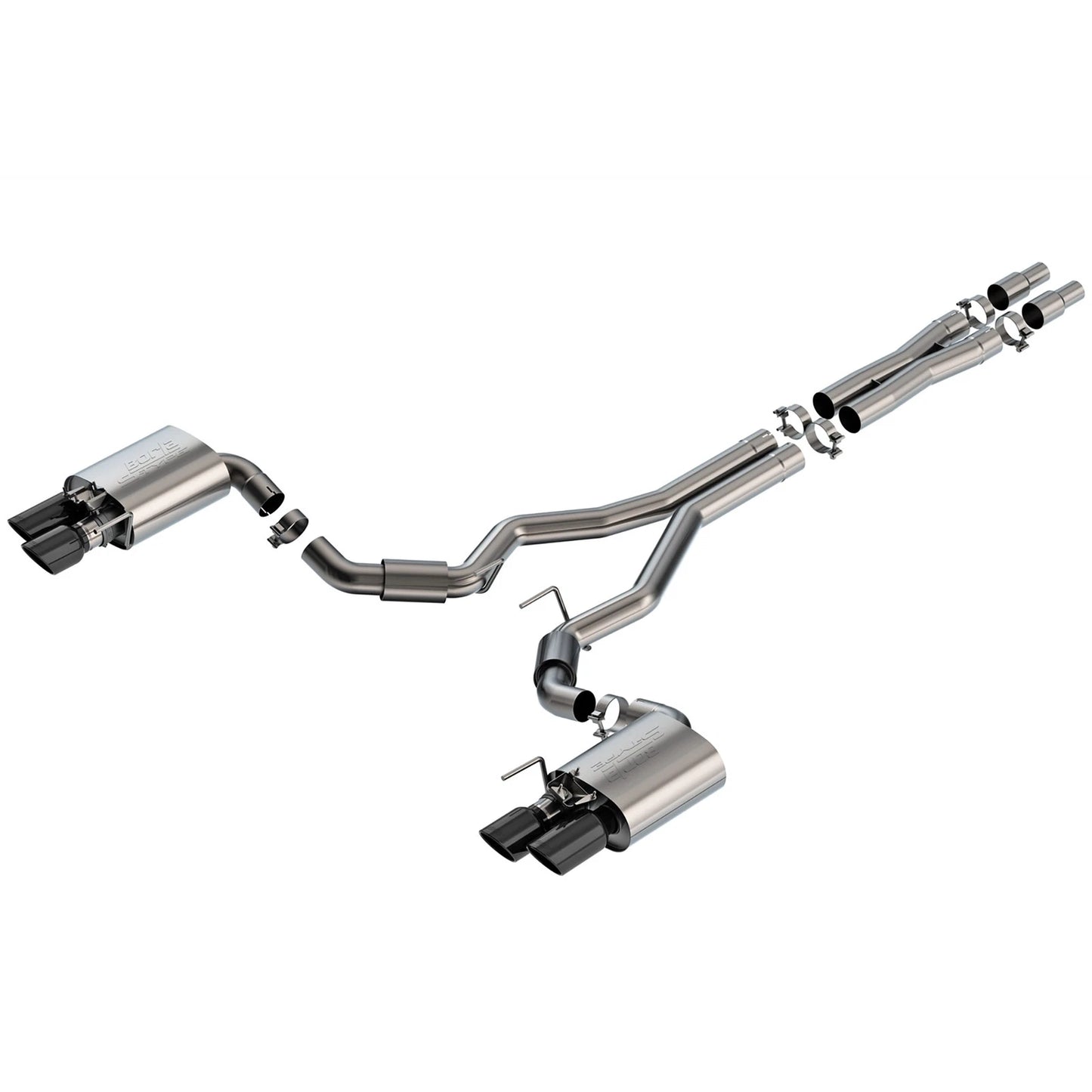 Borla 2024 Ford Mustang GT 5.0L V8 w/ Active Exhaust S-Type Cat-Back Exhaust System - Black Chrome