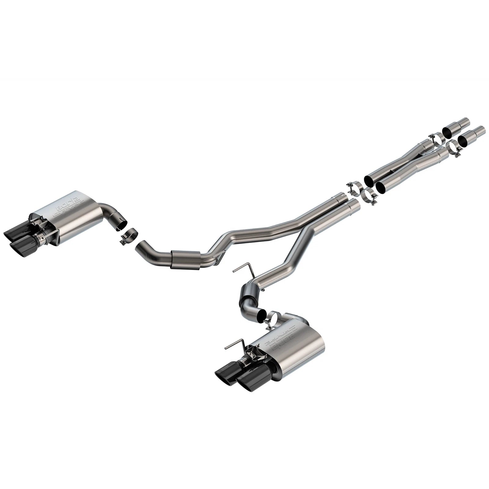 Borla 2024 Ford Mustang GT 5.0L V8 w/ Active Exhaust S-Type Cat-Back Exhaust System - Black Chrome