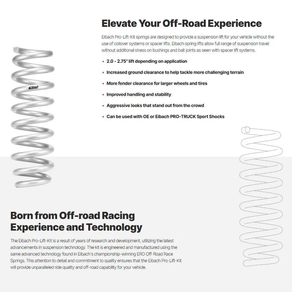Eibach 01-07 Toyota Sequoia SUV 4WD Pro-Lift Kit Rear Springs Only - Set of 2