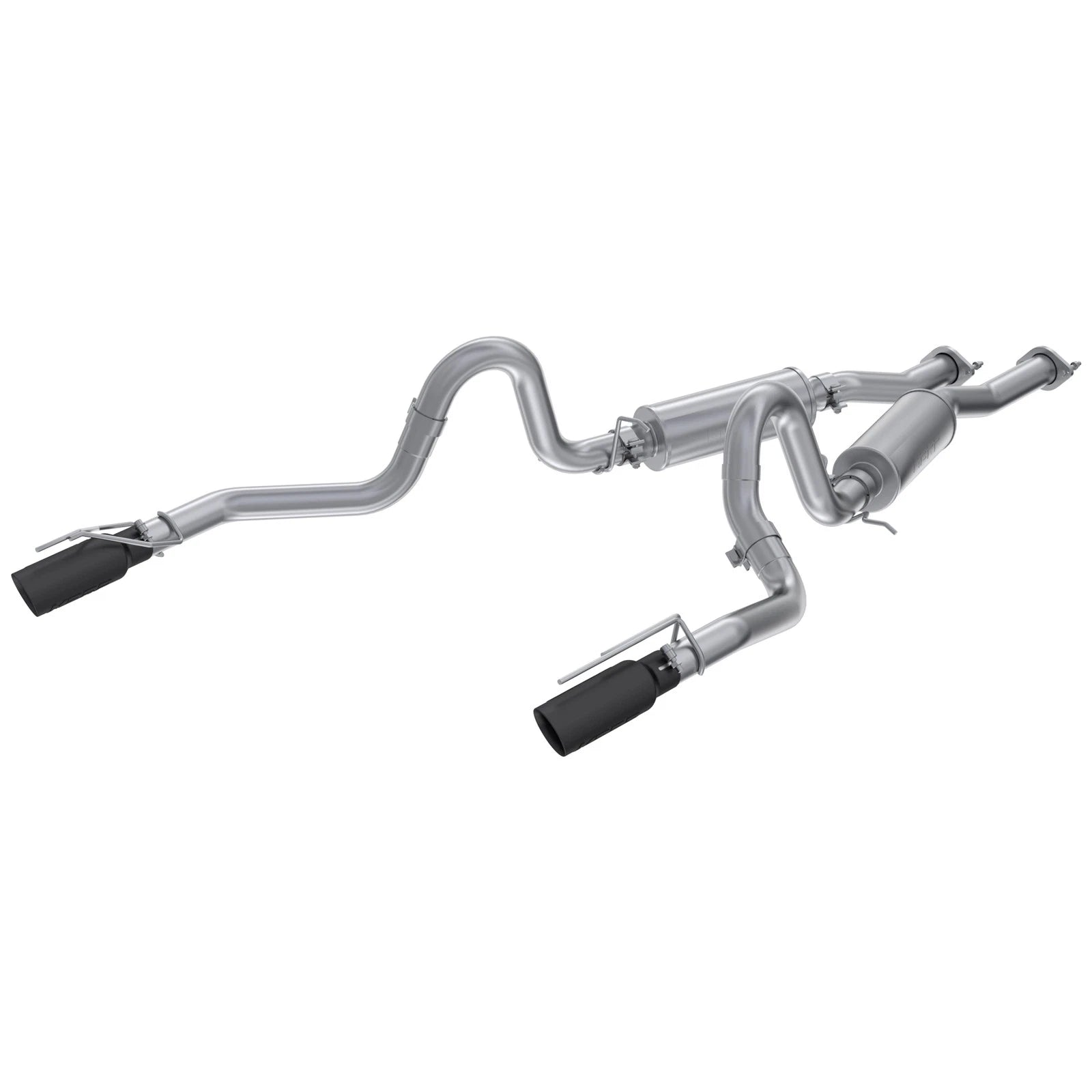 MBRP 99-04 Ford Mustang GT 4.6L 2.5in. Dual Split Rear AL Cat Back w/ 3.5in. Dual Wall Blk. Tips