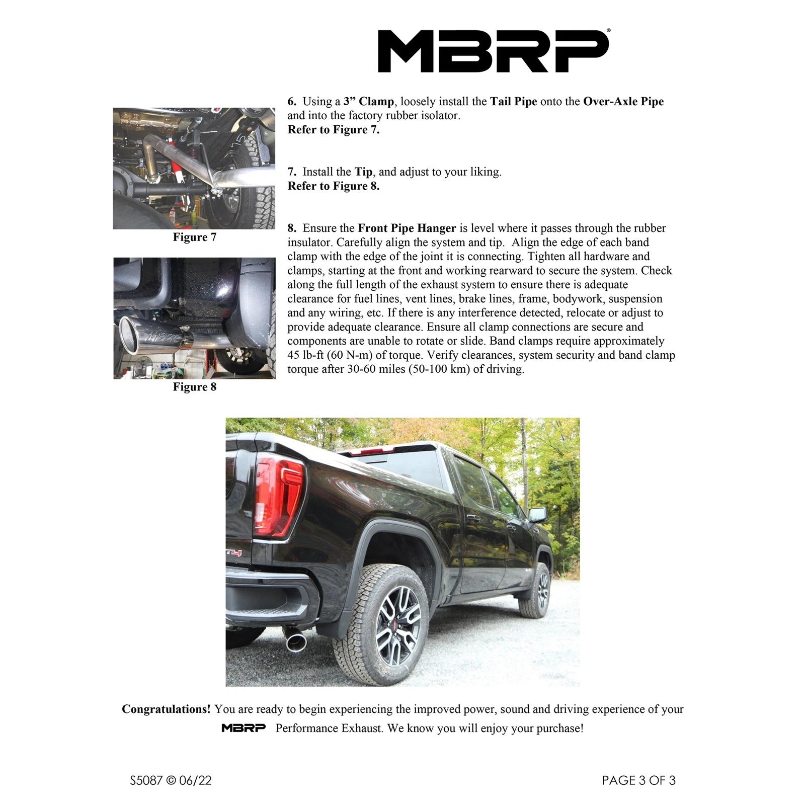 MBRP 2019 Chevrolet/GMC 1500 Silverado/Sierra 4.3L & 5.3L 3 in Cat Back, Single Side (Black Coated)