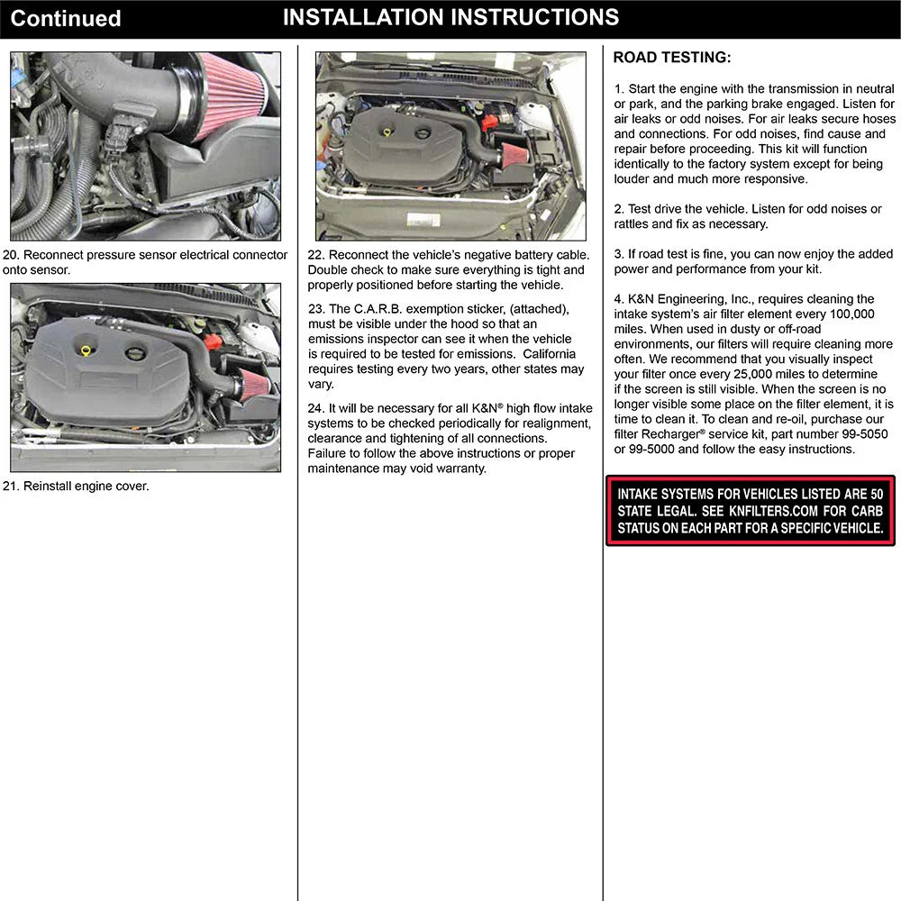 K&N 13-15 Ford Fusion 2.0L Performance Intake Kit