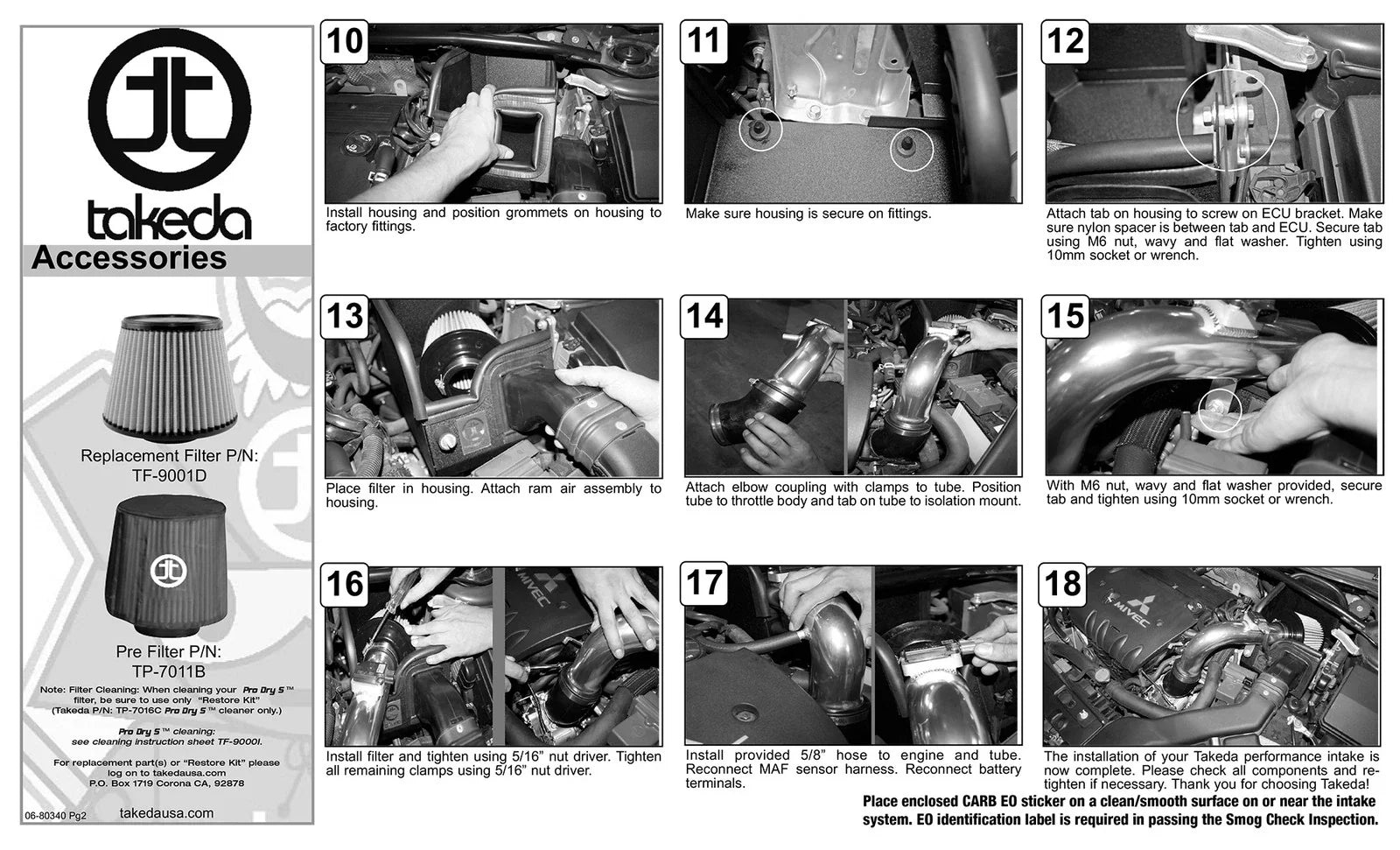 aFe Takeda Intakes Stage-2 PDS AIS PDS Mitsubishi Lancer 08-09 L4-2.0L (pol)