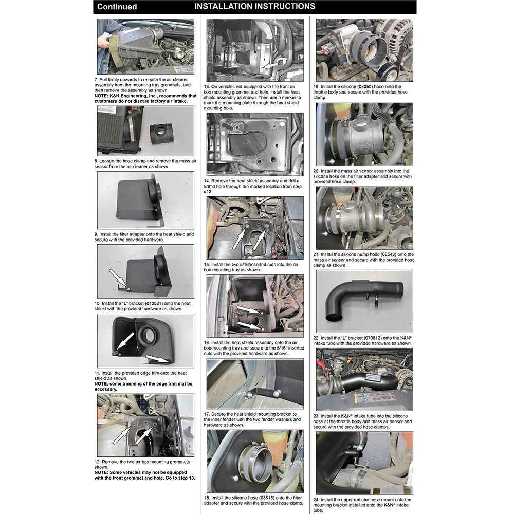K&N 07-08 Chevy Silverado 1500 4.8L/5.3L V8 / 07-08 GMC Yukon 4.8L/5.3L V8 Black Perf Intake Kit