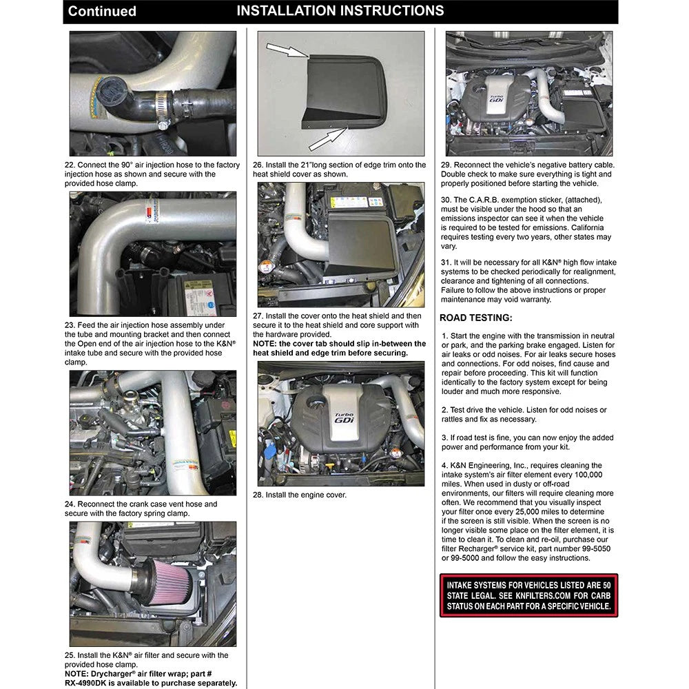 K&N 13 Hyundai Veloster Turbo 1.6L Typhoon Performance Intake