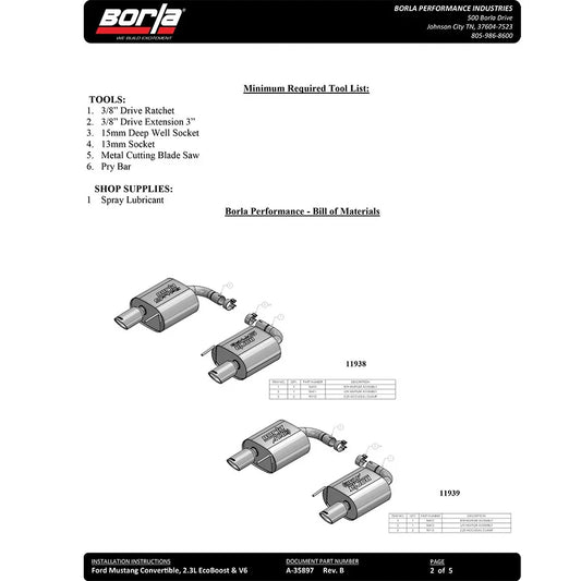 Borla 15-16 Ford Mustang 2.3L AT/MT Rear Section ATAK Exhaust