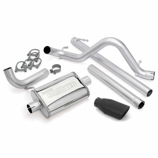 Banks Power 07-11 Jeep 3.8L Wrangler Unlimited - 4dr Monster Exh Sys - SS Single Exh w/ Black Tip