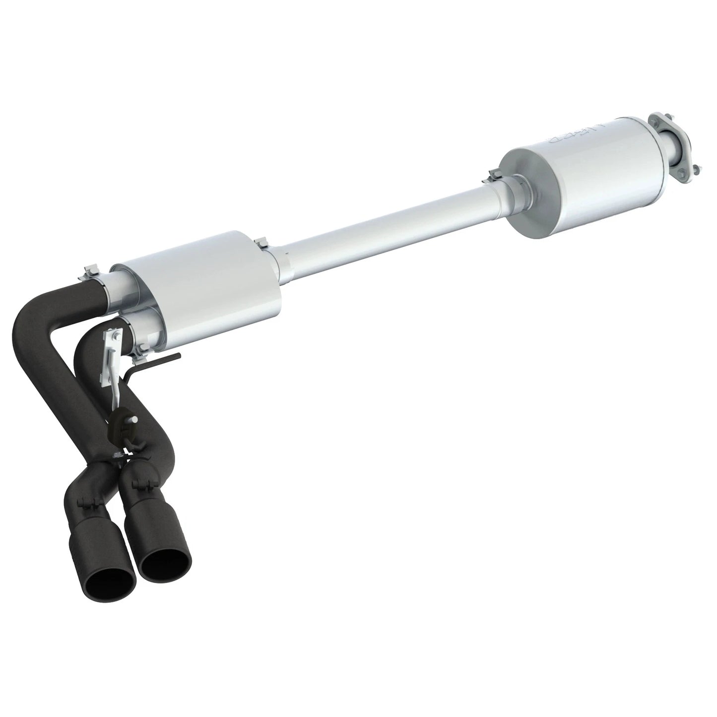 MBRP 15-20 Ford F150 Pre-Axle 4in OD Tips Dual Outlet 3in Black Coated Cat Back Exhaust