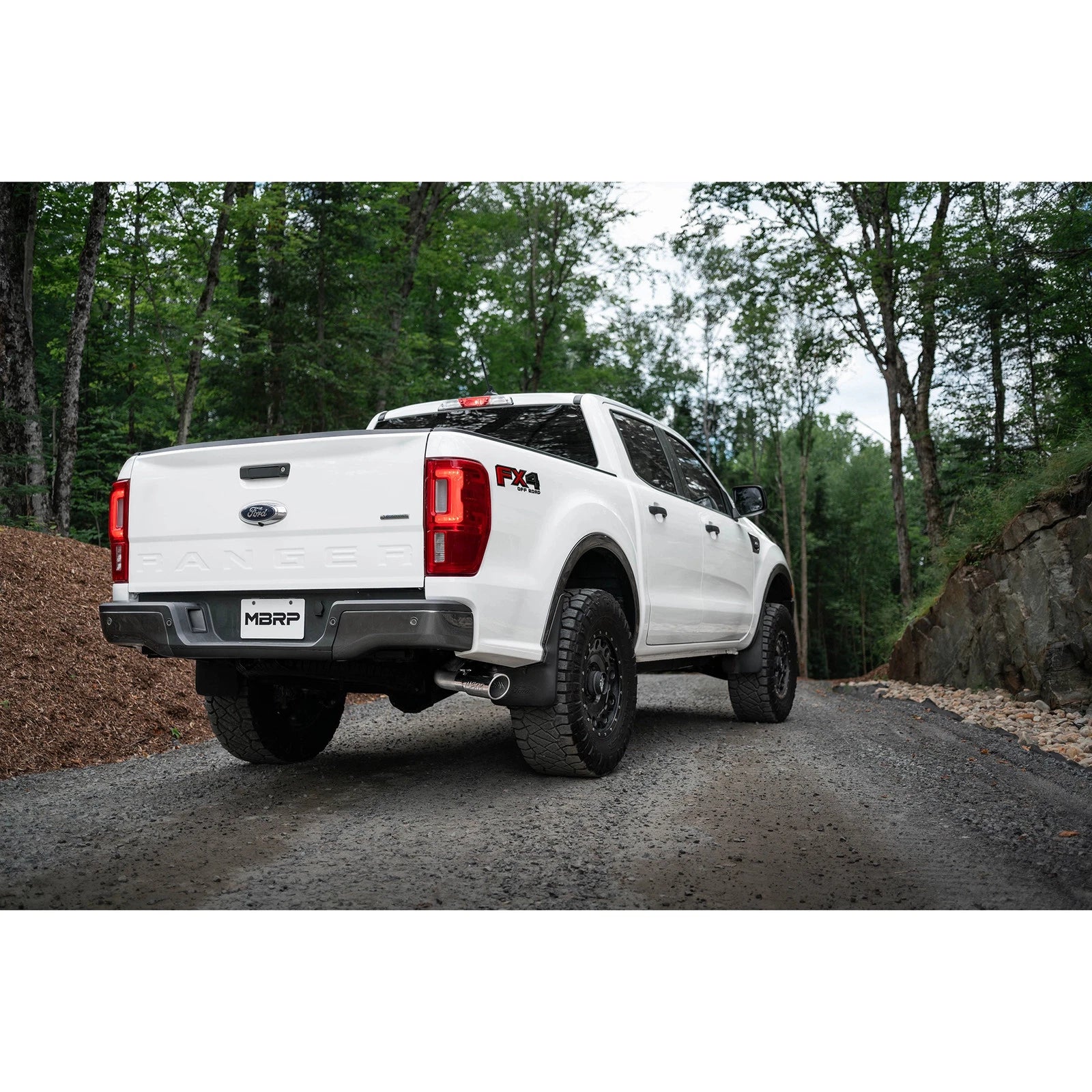 MBRP 2019 Ford Ranger Ecoboost 2.3L 4in OD Tip Single Side Exit 3in AL Cat Back