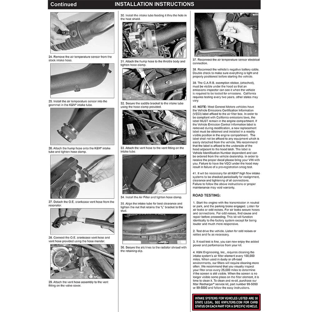 K&N 98-03 Chevy S-10 L4-2.2L Performance Intake Kit