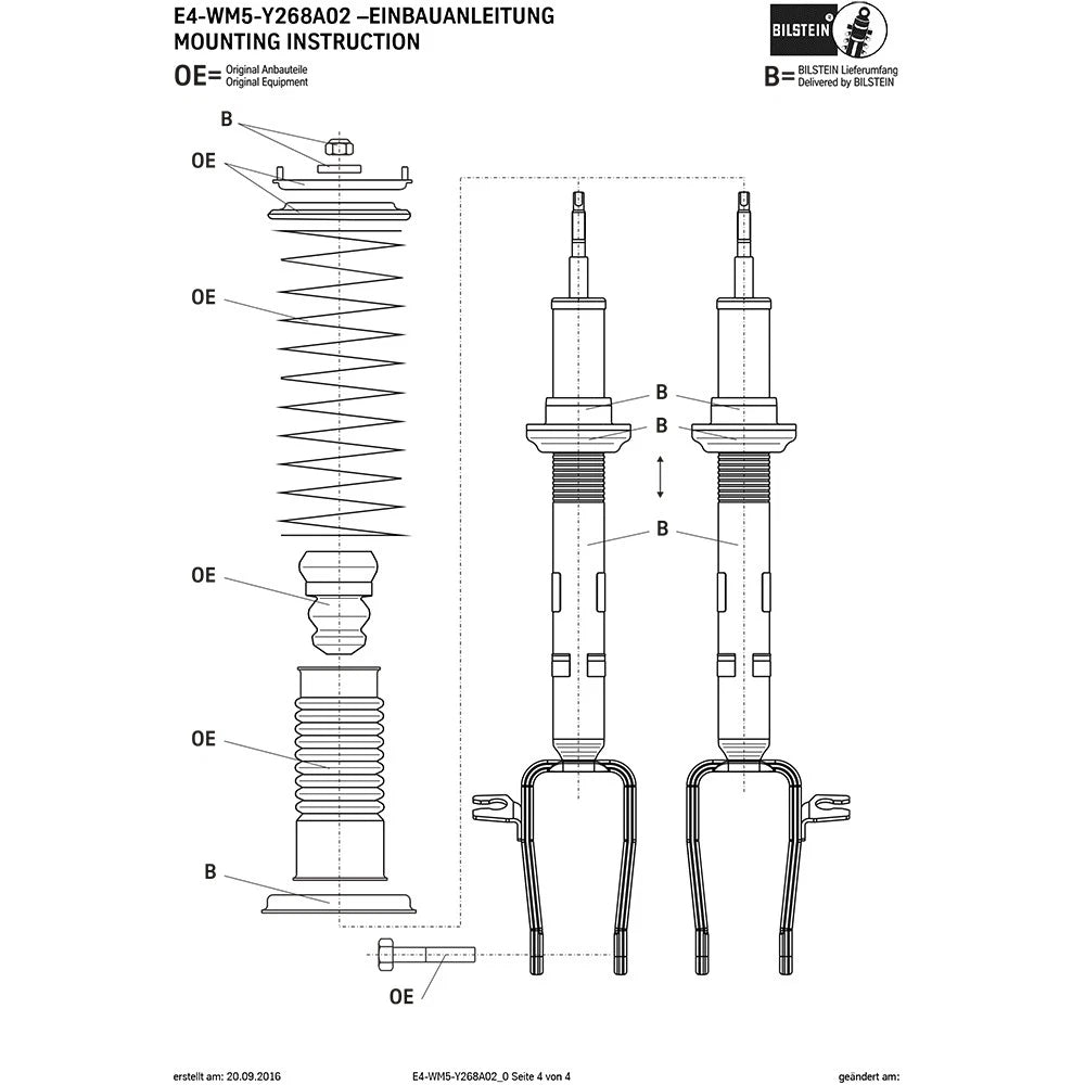 Bilstein B4 OE Replacement 2004-2009 Mercedes-Benz E320 4Matic Front Right Monotube Strut Assembly