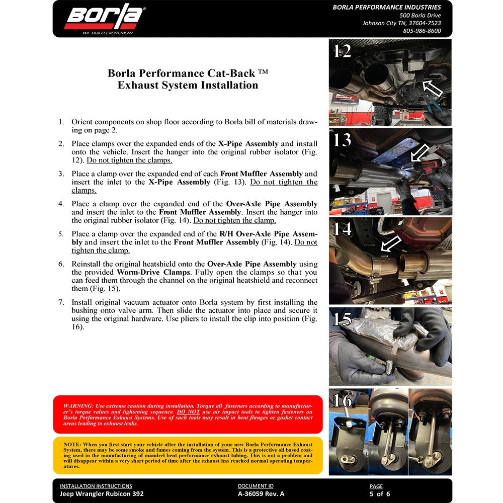 Borla 21-22 Jeep Wrangler Rubicon 392 6.4L V8 AT 4WD 4DR ATAK Cat-Back Exhaust - Coated Black