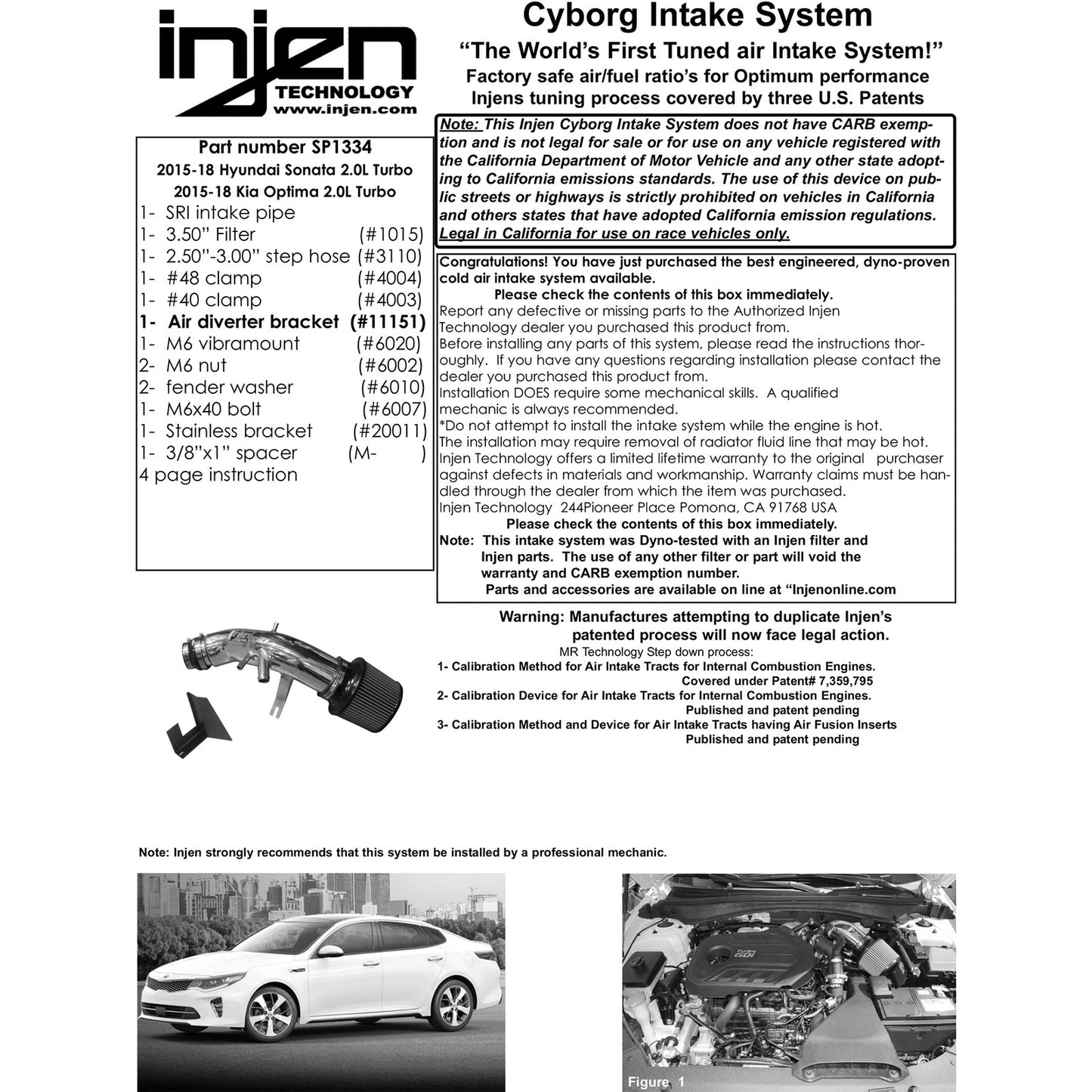 Injen 15-19 Hyundai Sonata 2.0T Polished Short Ram Air Intake