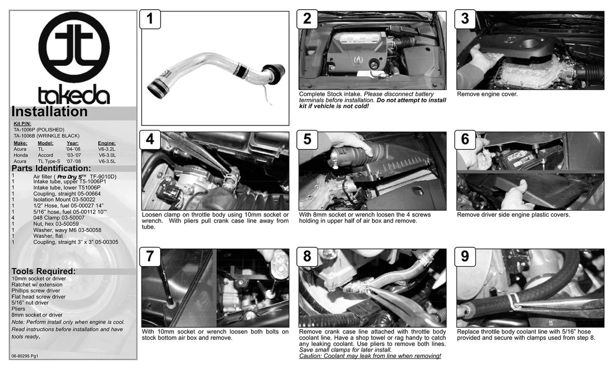 aFe Takeda Intakes Stage-2 PDS AIS PDS Acura TL 04-08 V6-3.2L (pol)