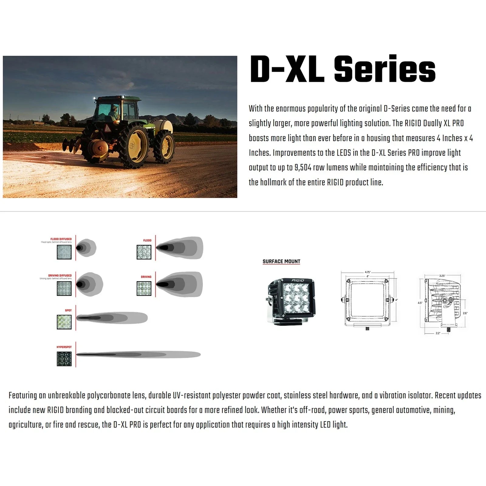 Rigid Industries D2 XL Specter Diffused - (Set of 2)