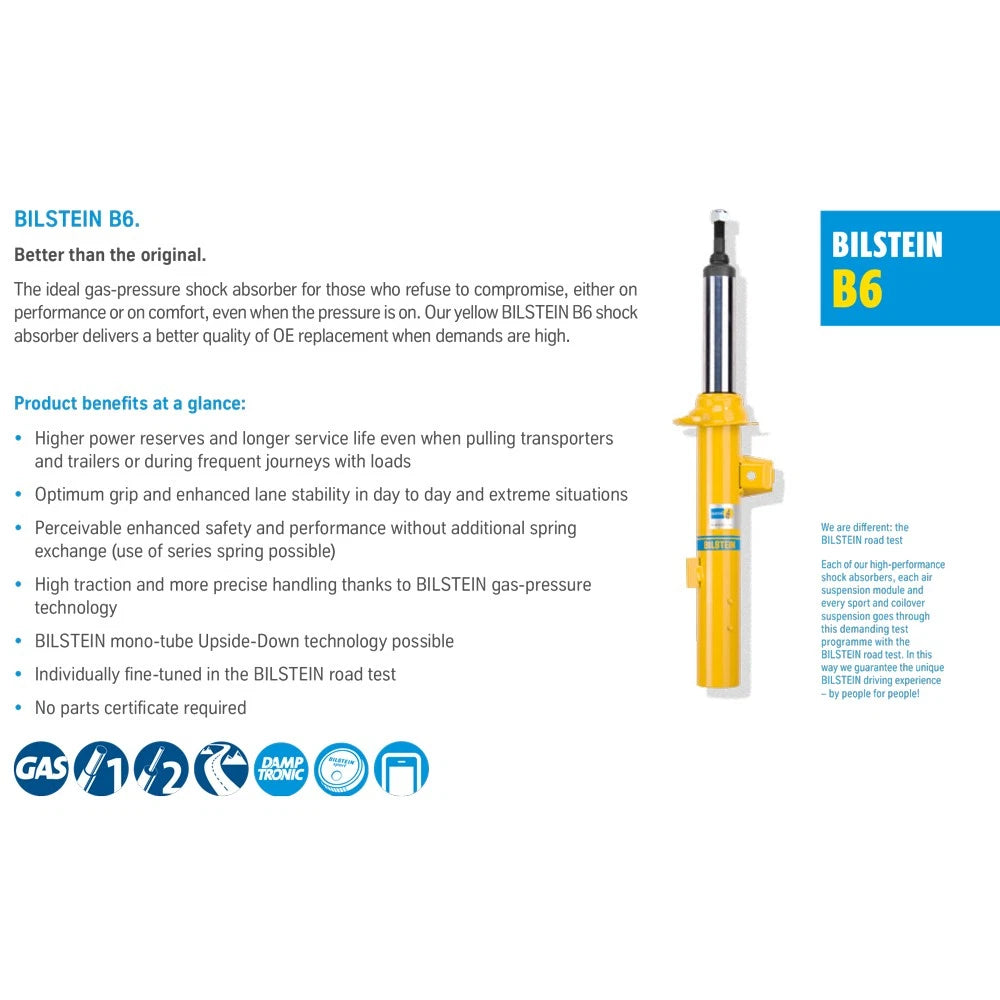 Bilstein B6 10-13 Toyota Highlander 2WD Front Left Suspension Strut Assembly
