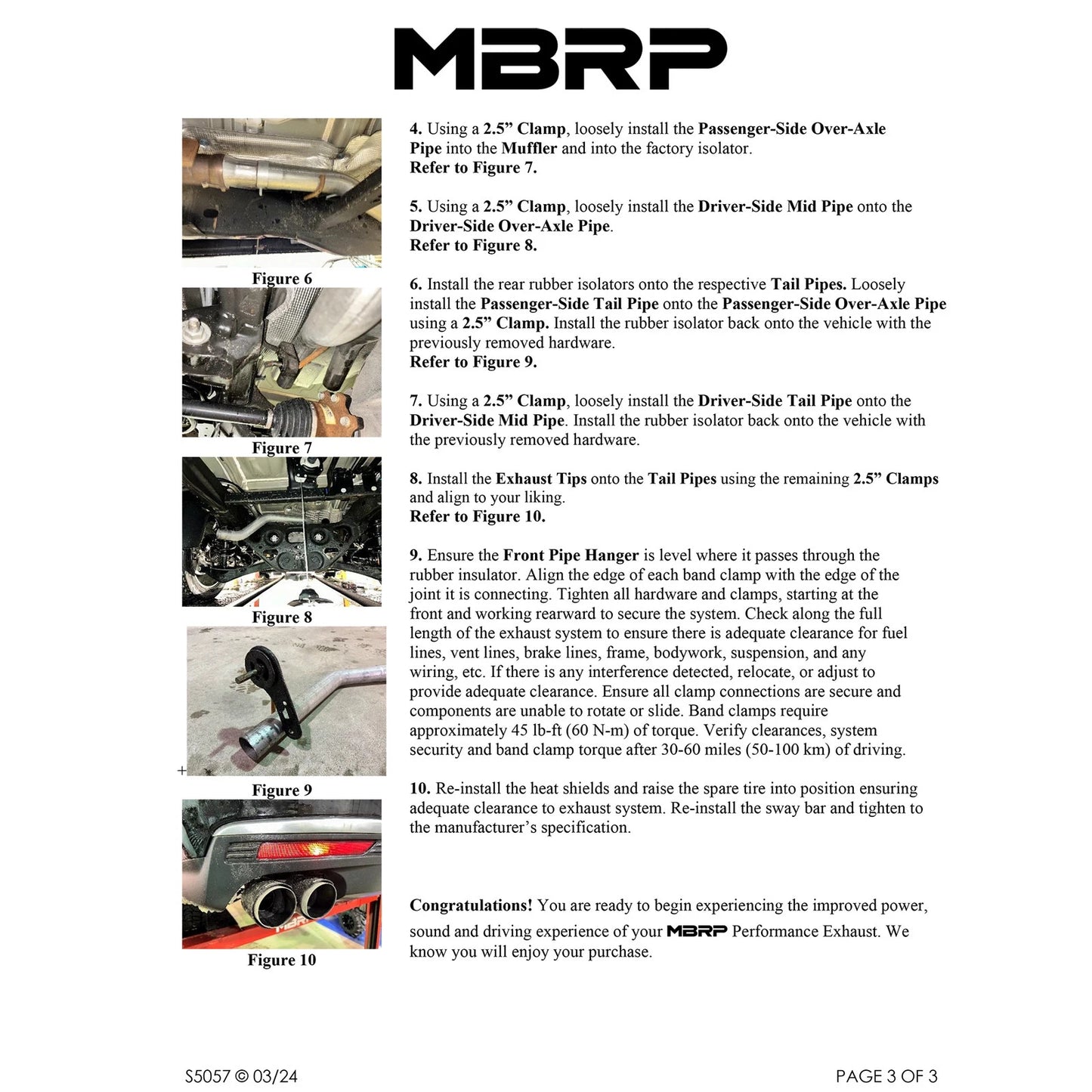 MBRP 2021+ Chevy Tahoe / GMC Yukon Alum. 3in Cat-Back Dual Split Exhaust w/ Quad Tips