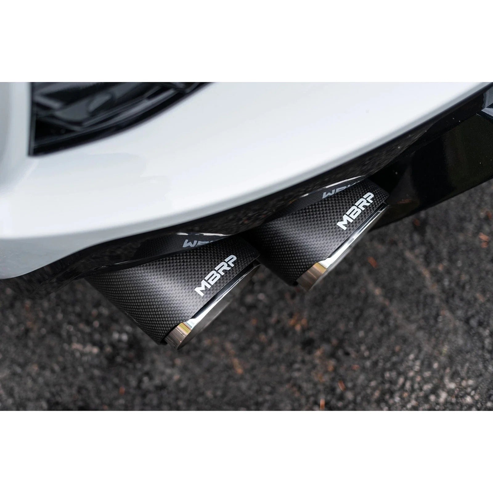 MBRP 20-23 Chevrolet Corvette C8 3in Cat Back Quad Split Rear Exit w/ Carbon Fiber Tips - T304