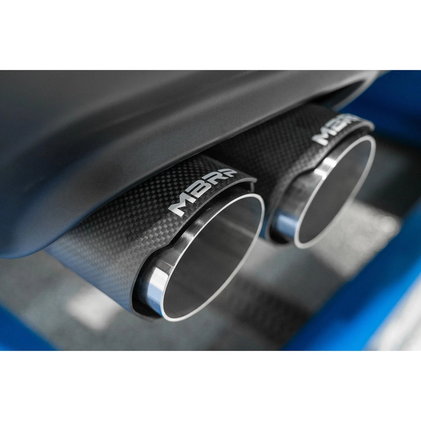MBRP 2015+ Dodge Challenger 3.6L SS 2.5in Quad Tip Split Rear Exit w/ Carbon Fiber Tips - T304