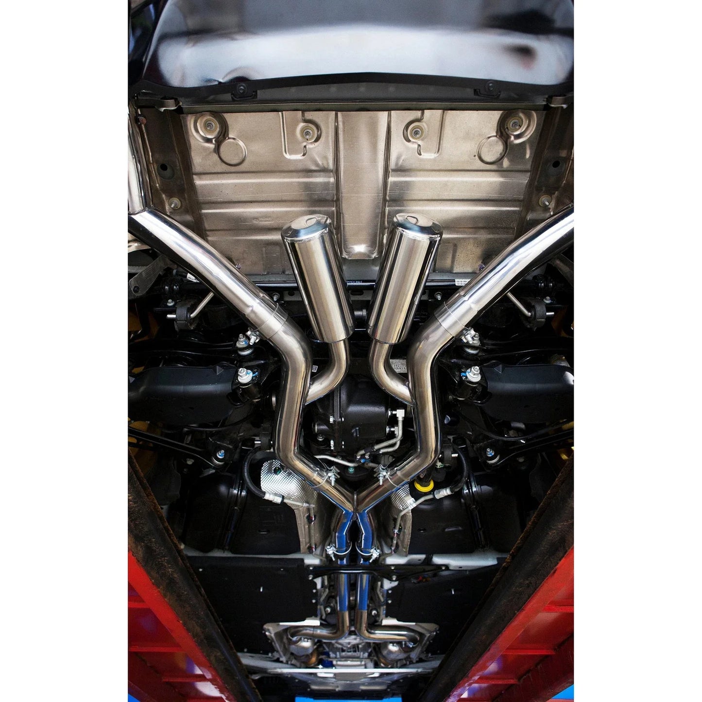 MBRP 2016 Chevy Camaro V8 6.2L 6spd 3in T409 Race Dual Cat Back w/ 4.5in Quad Dual Wall Tips