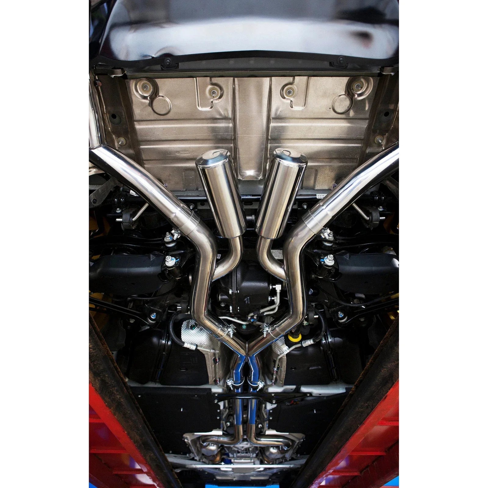 MBRP 2016 Chevy Camaro V8 6.2L 6spd 3in T409 Race Dual Cat Back w/ 4.5in Quad Dual Wall Tips