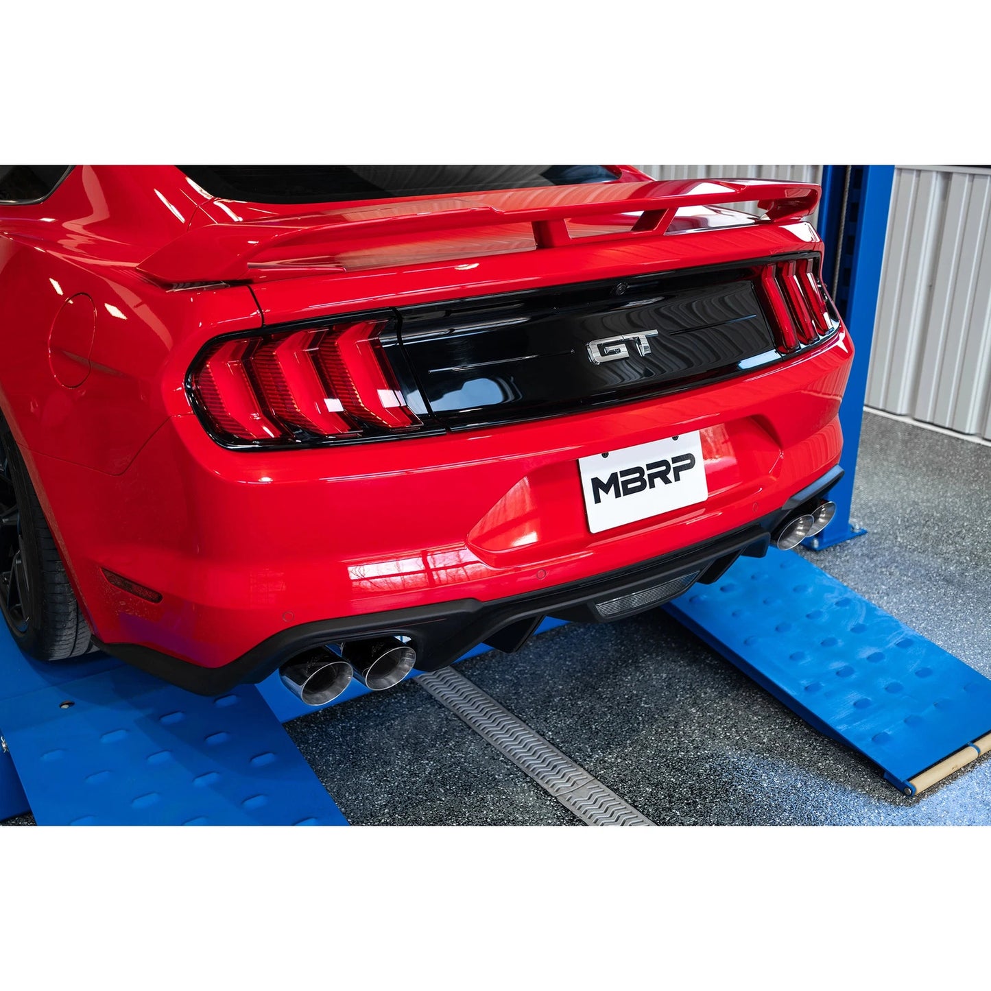 MBRP 18-19 Ford Mustang GT 5.0 3in Dual Split Rear AL Cat Back w/ Quad 4.0in Dual Wall Tips
