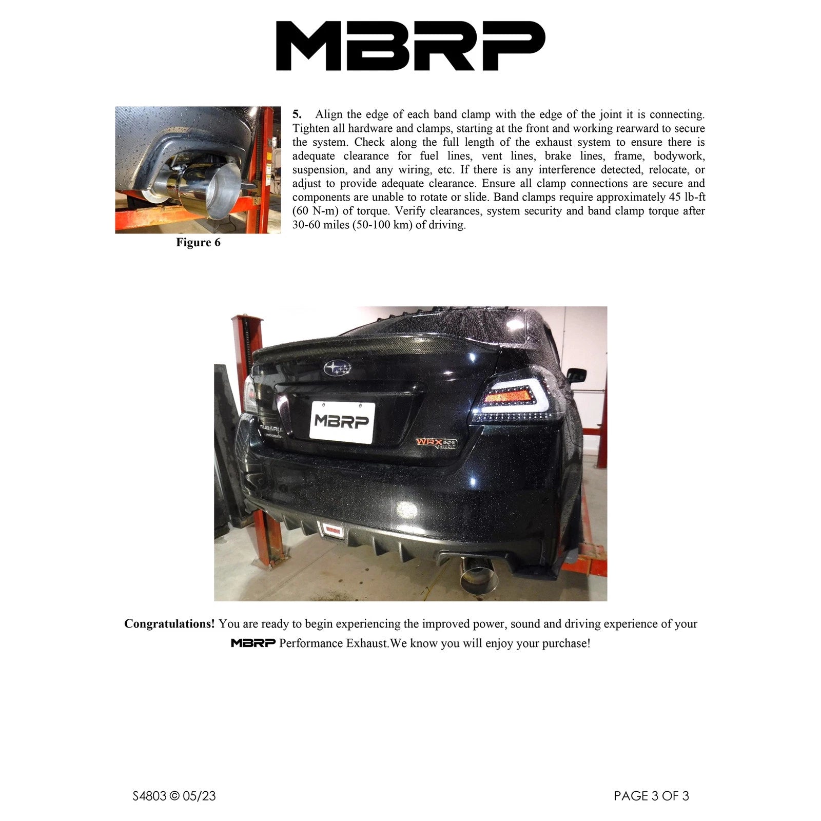 MBRP 15-21 Subaru WRX 2.0L/STI 2.5L/ 11-14 Sedan 3in Cat-Back Single Rear Exit - T304