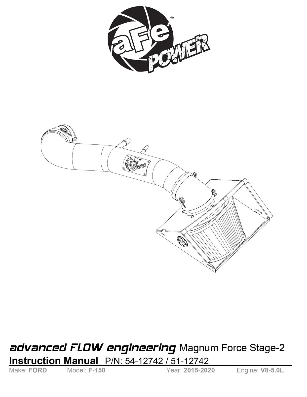 aFe MagnumFORCE Intakes Stage-2 Pro 5R 2015 Ford F-150 5.0L V8