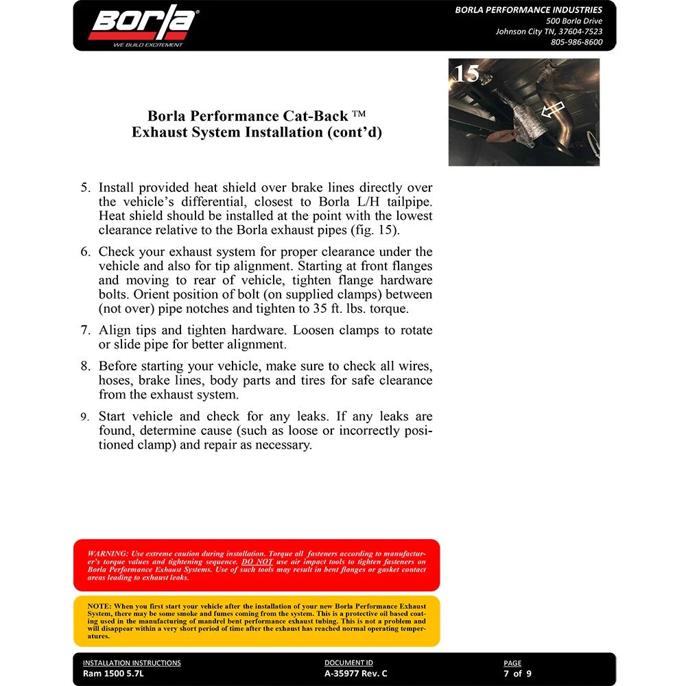 Borla 2019 RAM 1500 5.7L V8 AT 4DR Crew Cab Short Bed Atak SS Catback Exhaust - Black Chrome Tip